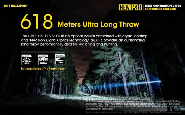 Nitecore P30 Versiune 2020, Lanternă Reîncărcabilă USB-C, 1000 Lumeni, 618 Metri - imagine 5